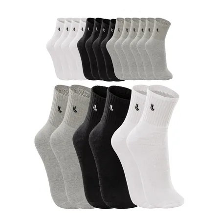 Kit 10 Pares Meias Lupo Masculina Cano Medio Algodão Walk