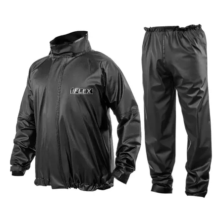 Capa Chuva Delta Pvc Flex Preta Moto Ciclistas