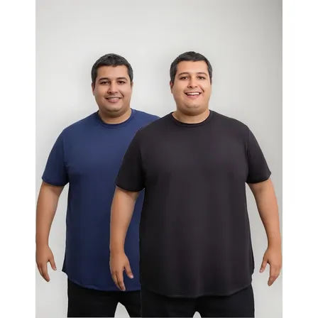 Kit 2 Camisa Plus Size Camiseta Dry Fit Corrida Academia