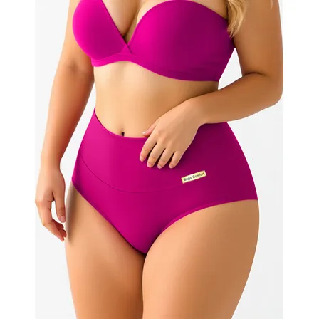 Kit Com 6 Calcinha Plus Size Cós Alto G1 E G2 Confortável