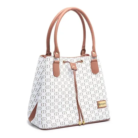 Bolsa Sacola Feminina Casual Estampada Ombro Zíper Interno