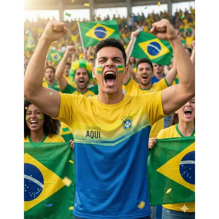Kit 10pçs Camiseta Personalizada Copa Do Mundo Brasil Hexa