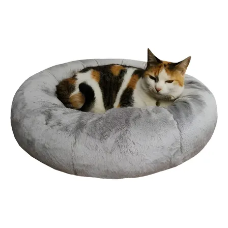 Caminha De Pelúcia Pet Redonda Para Cachorros E Gatos 50x50
