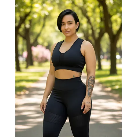 Conjunto Feminino Plus Size Fitnes Calça Top Croped Academia