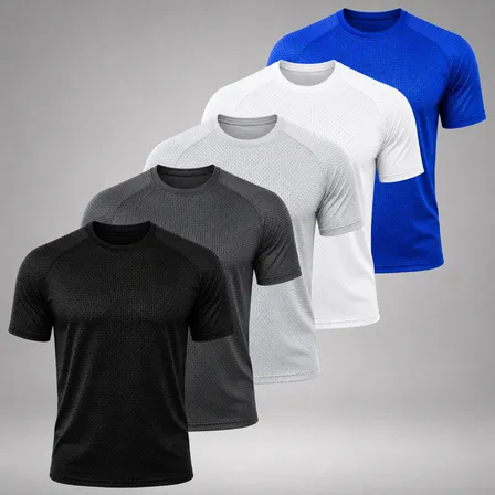 Kit 5 Unidade Camiseta Masculina Divine Slim Fit Academia