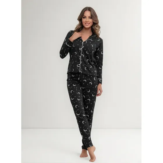 Pijama Americano Feminino Com Gola E Botões Amamentação