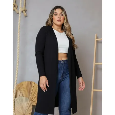 Casaco Feminino Plus Size Sobre Tudo Alongado Ref: 48