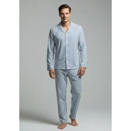 Pijama Masculino Inverno Aberto Longo Malha 100% Algodão