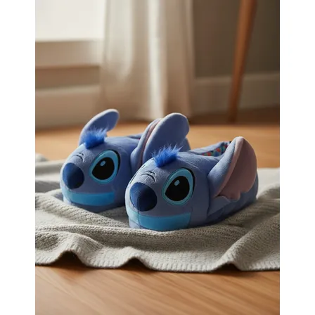 Pantufa 3d Stitch Pelúcia Solado De Borracha Original Disney
