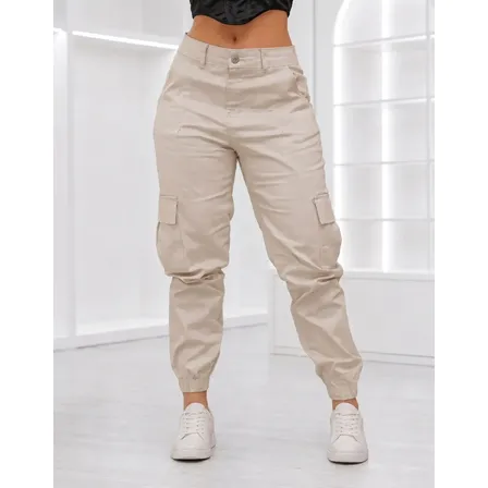 Calça Cargo Jogger Jeans Feminina Com Bolso Lateral Premium