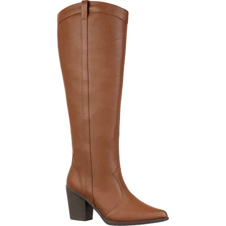 Bota Feminina Western Texana Country Cano Alto Bico Fino