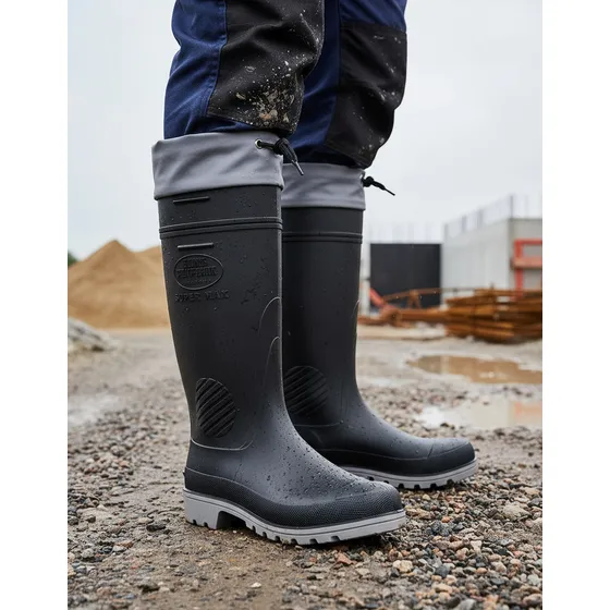 Bota Galocha Impermeável Calfor Supermax Preta Pvc C/ Amarra