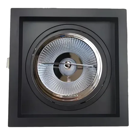 Spot Quadrado De Embutir Ajustavel Ar111 Com Led Moderno 12w