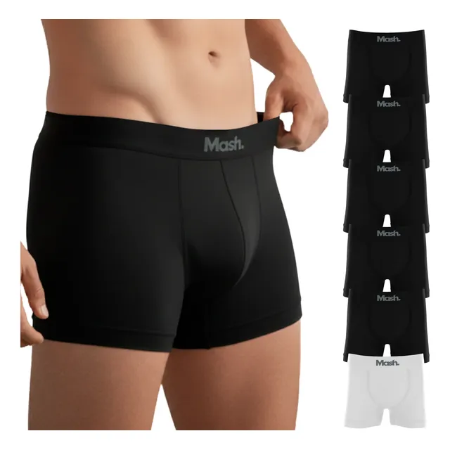 Kit 6 Cuecas Boxer Mash Poliamida Toque Gelado Sem Costura
