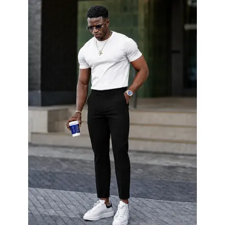 Calça Alfaiataria Masculina Slim Fit Elastano