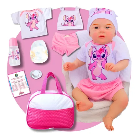 Bebê Reborn Menino Realista Silicone Com Bolsa Maternidade