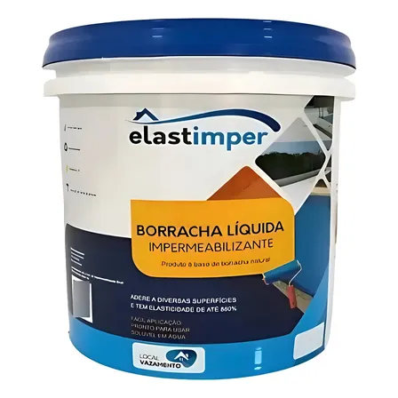 Borracha Líquida Elastimper 18 + 10 Metros De Manta - Cores Acabamento Fosco Cor Cinza