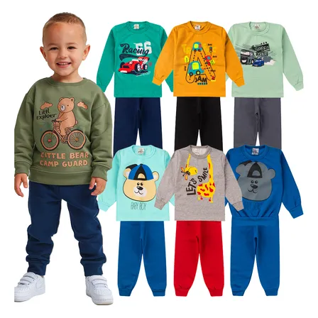 Kit 6 Peças Inverno Meninos Infantil Conjunto Com Desconto