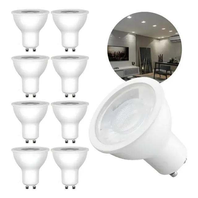 Kit 10 Lâmpada Led Dicroica Gu10 Bivolt 6w-7w