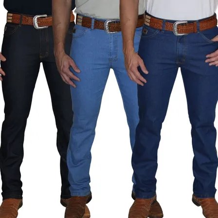 Kit 3 Calças Country Masculina Tradicional Elastano Rodeio