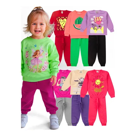 Kit 8 Peças Moletom Menina Infantil Inverno Atacado Barato