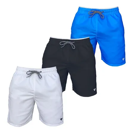 Kit 3 Bermudas Shorts Lisos Masculino Academia Fitnes Treino