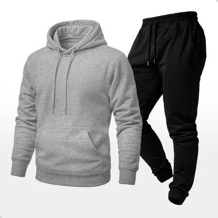 Conjunto Calça+blusa De Moletom Unissex Inverno Canguru