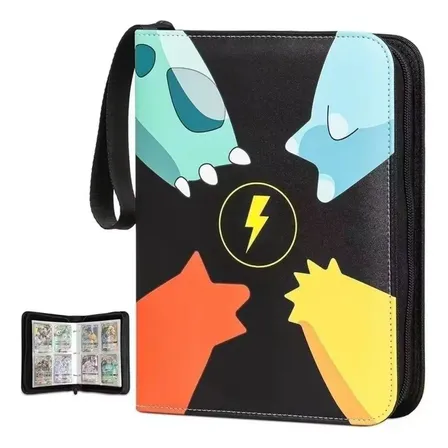 Porta 400 Cards Pokémon Capa Álbum Fichário Com Zíper