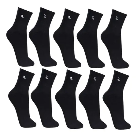 Kit Com 10 Pares De Meia Cano Médio Algodão Adulto Lupo