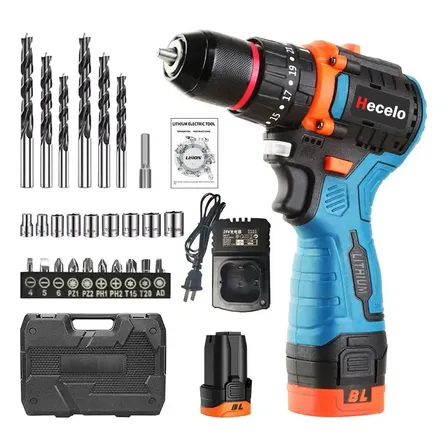 Hecelo 3/8 10mm Furadeira Parafusadeira Sem Escovilhas 16v