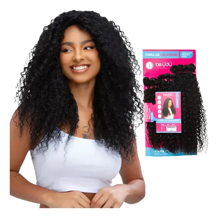 Cabelo Cacheado Fibra De Colágeno 60cm Babadinho 320g