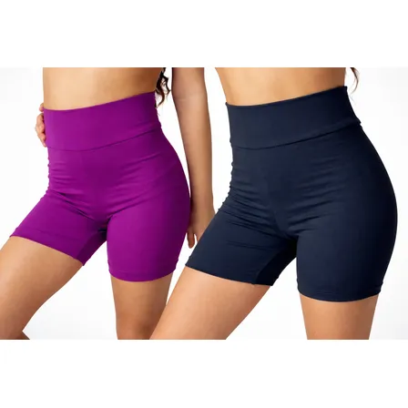 Short Infantil Fitness Ginastica Kids Poliamida Kit Com 2 Un