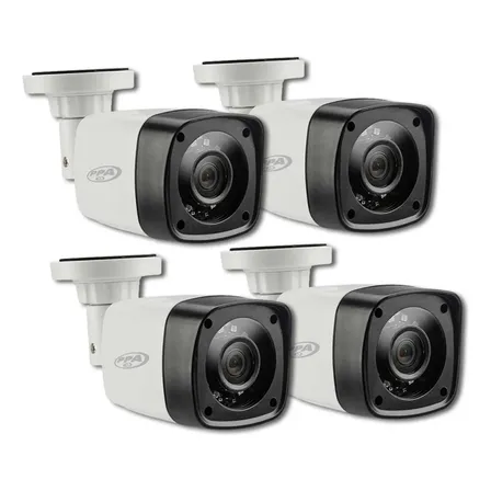 Kit 4 Cameras Bullet Proteção Contra Intemeries Ip66 20m 4x1