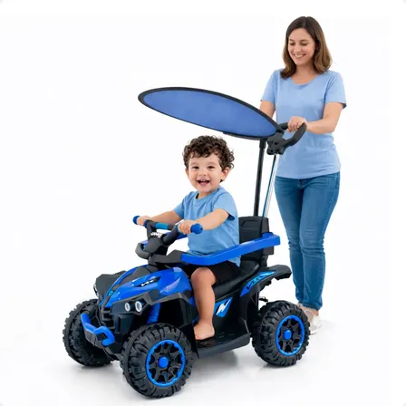 Quadriciclo Infantil Passeio Com Haste Capota Som Bluetooth