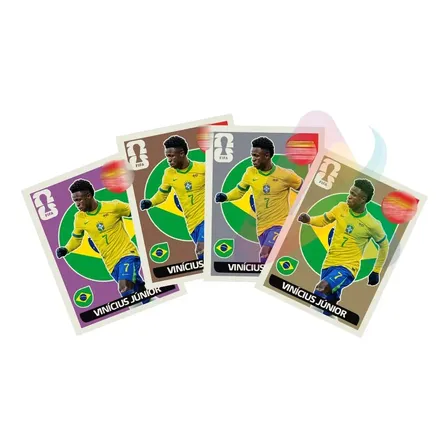 4 Figurinhas Legend Extra Sticker Vini Jr Cr7 Mbappe Messi