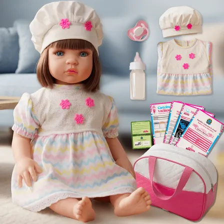 Bebê Reborn Realista Com Bolsa 100% Silicone Pode Dar Banho