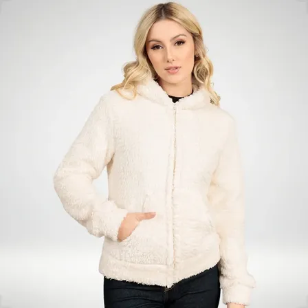 Casaco Feminino Teddy Pelúcia Blusa De Frio Inverno Cores