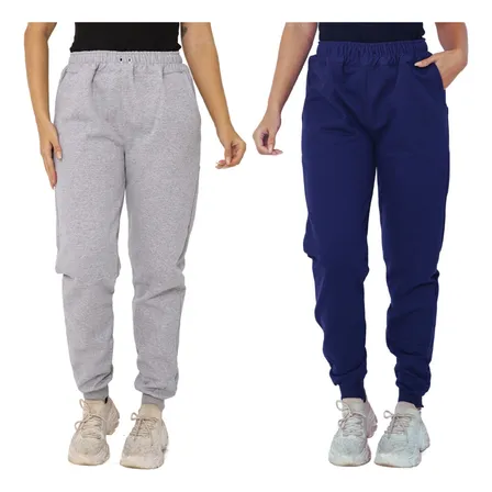 Kit Com 2 Calças Femininas Jogger Elástico Na Cintura Bolso