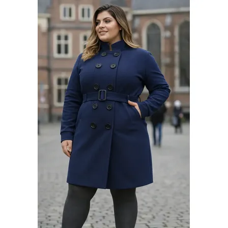 Sobretudo Plus Size C/ Botões Casaco De Frio Grosso Inverno