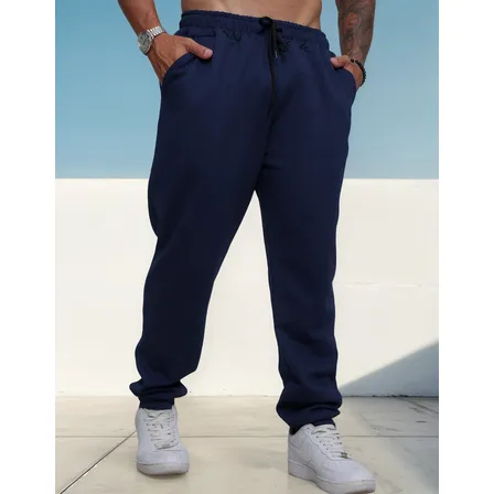 Calça Moletom Jogger Masculina Flanelada Com Bolso Lateral