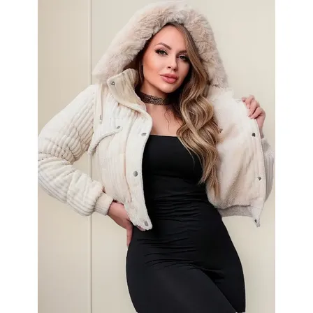 Jaqueta Feminina Puffer Veludo Cotelê