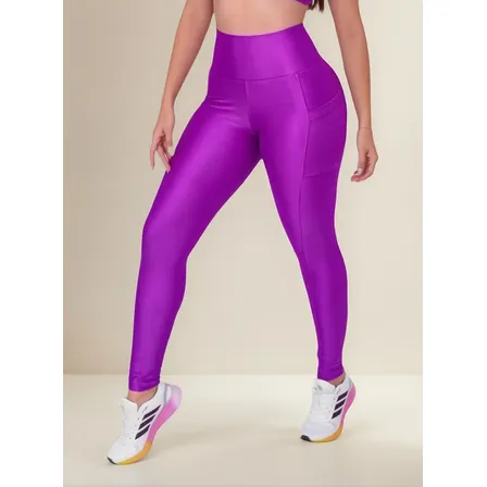 Calça Legging Suplex Power Zero Transparência Com Bolsos