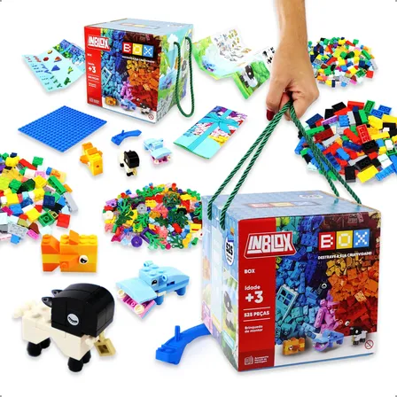 Kit Blocos De Montar Infantil 525 Peças Criatividade