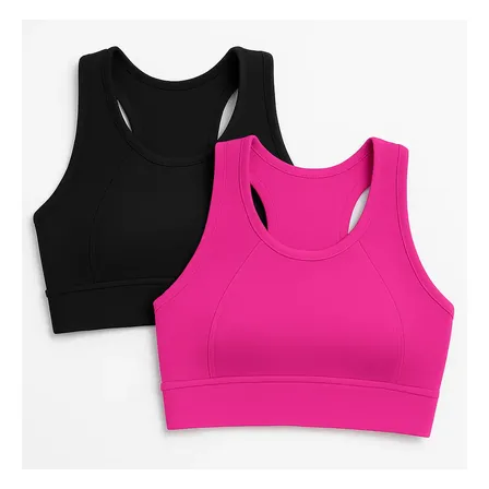 Kit 2 Tops Academia Feminino Alça Grossa Cós Conforto