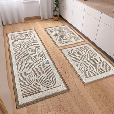 Kit Tapetes Passadeira 3 Peças Linea Luxo Tear Para Cozinha