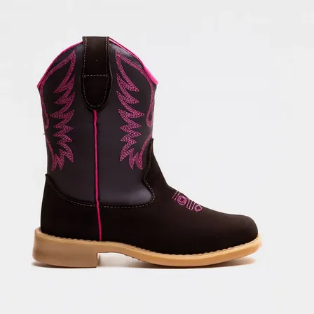 Bota Botina Infantil Texana Feminina Country Couro Original