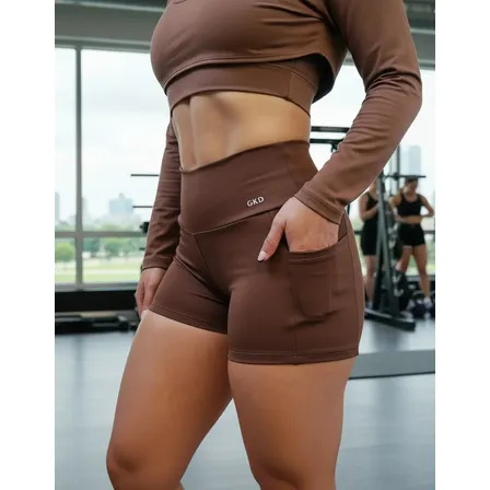Short Gkd Com Bolsos Academia Feminino Zero Transparência