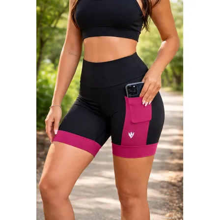 Shorts Feminino Poliamida Para Corrida Com Bolsos