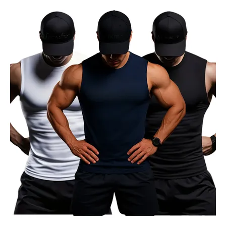 Kit 3 Regatas Compressão Camiseta Dry Fit Masculina Lisa