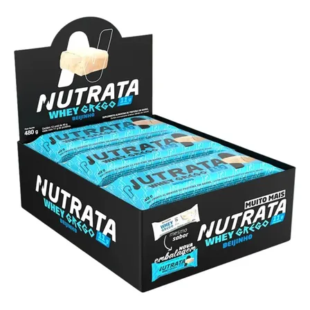 Nutrata Grego Barra De Proteina Sabores Deliciosa Cx 12x 55g Sabor Beijinho
